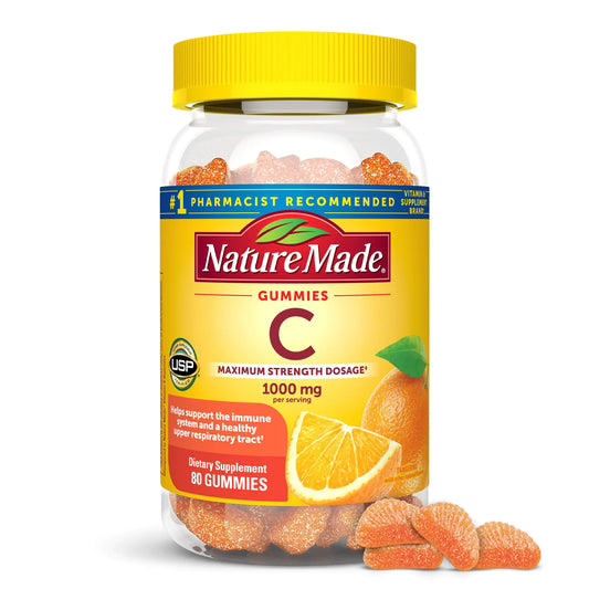 Nature Made Maximum Strength Dosage Vitamin C 1000mg per Serving Immune Support Vitamin C Gummies for Adults 80 Vitamin C Gummies 20 Day Supply